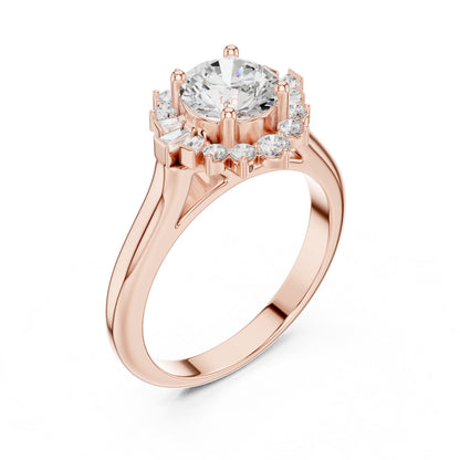 Round Halo Lab Grown Diamond Engagement Ring
