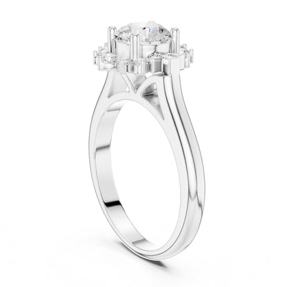 Round Halo Lab Grown Diamond Engagement Ring