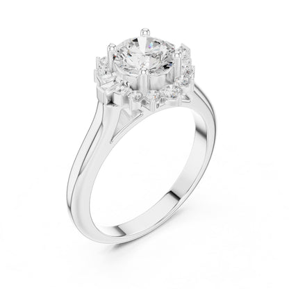 Round Halo Lab Grown Diamond Engagement Ring