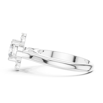 Round Halo Lab Grown Diamond Engagement Ring