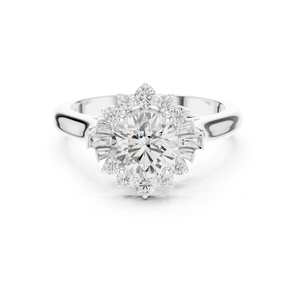 Round Halo Lab Grown Diamond Engagement Ring