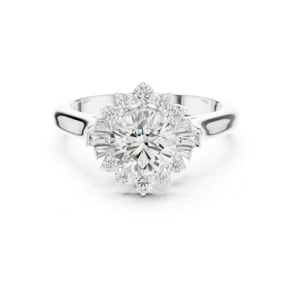 Round Halo Lab Grown Diamond Engagement Ring