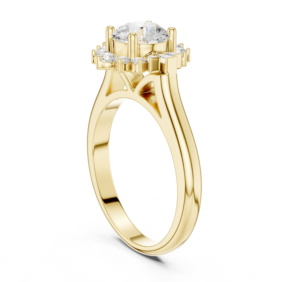 Round Halo Lab Grown Diamond Engagement Ring