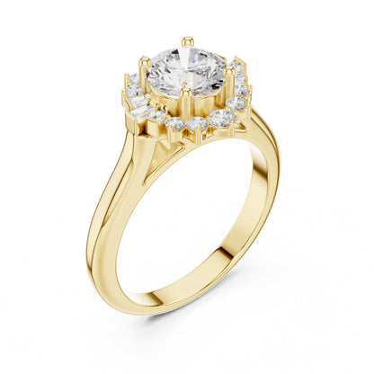 Round Halo Lab Grown Diamond Engagement Ring