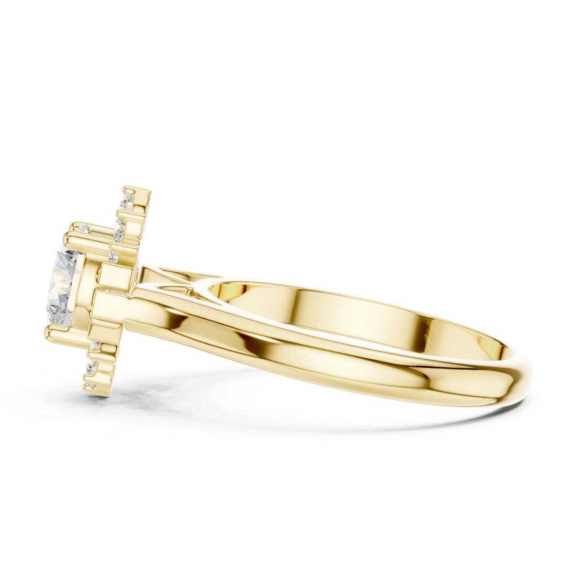 Round Halo Lab Grown Diamond Engagement Ring