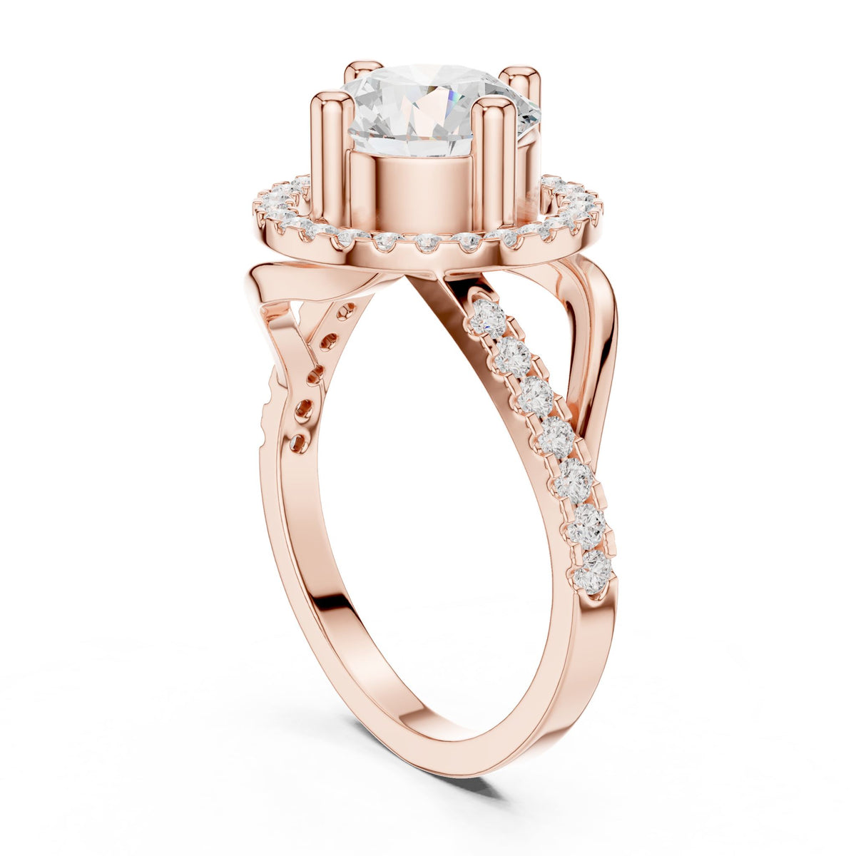 Round Halo Lab Grown Diamond Engagement Ring