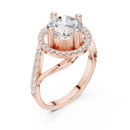 Round Halo Lab Grown Diamond Engagement Ring