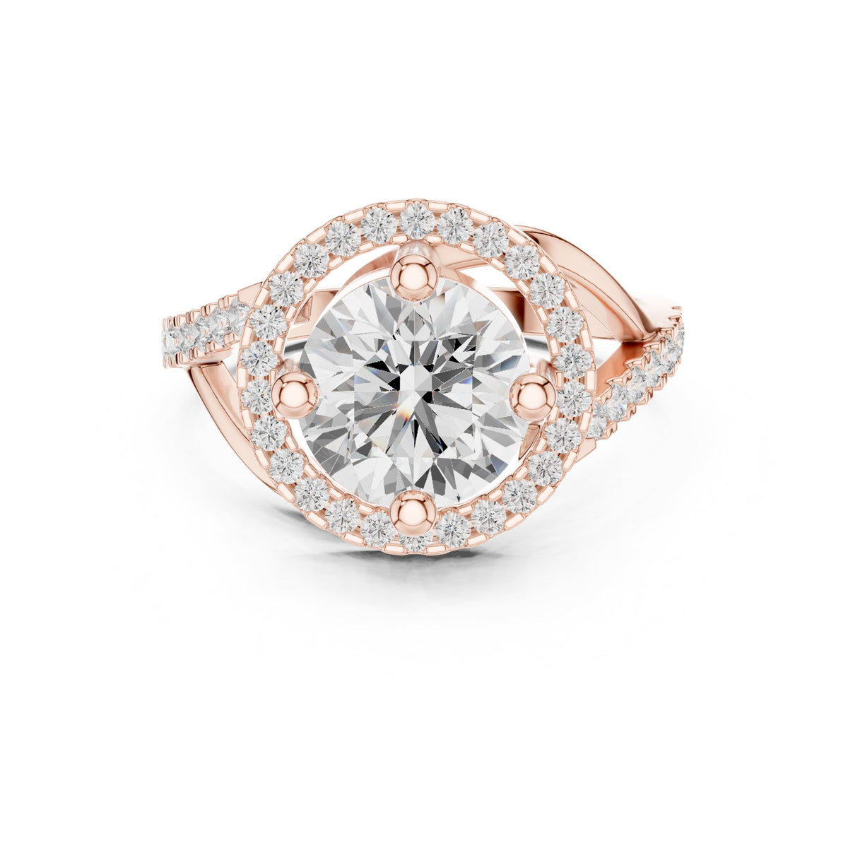 Round Halo Lab Grown Diamond Engagement Ring