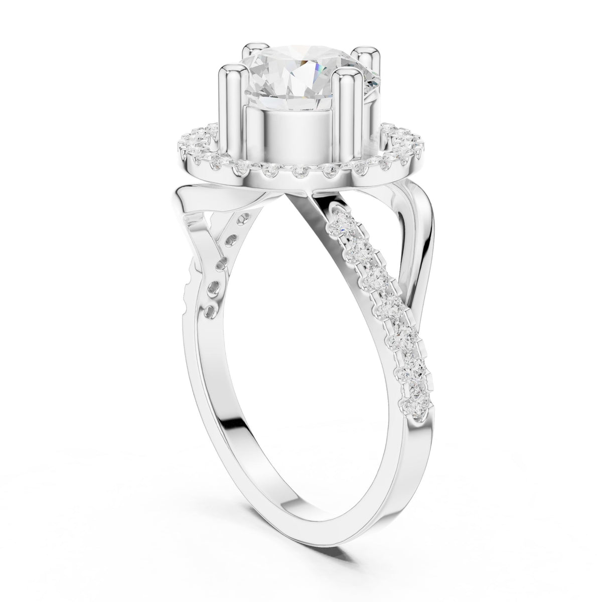 Round Halo Lab Grown Diamond Engagement Ring
