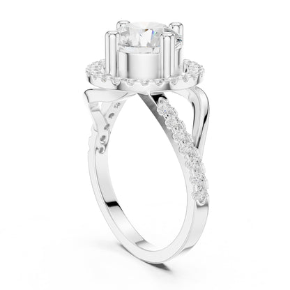 Round Halo Lab Grown Diamond Engagement Ring