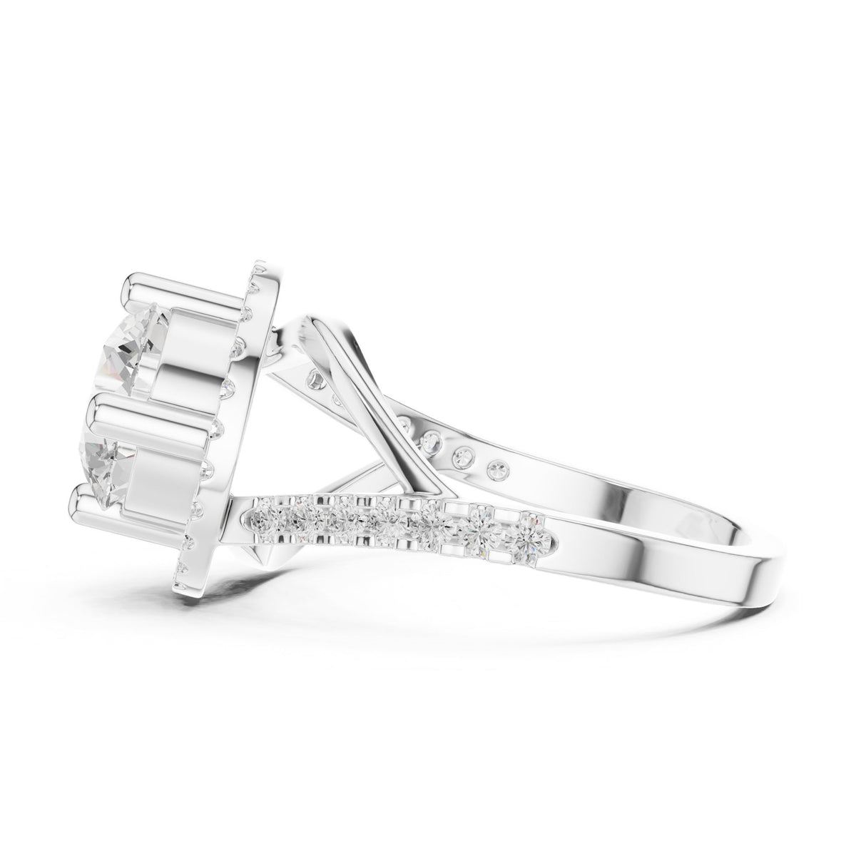 Round Halo Lab Grown Diamond Engagement Ring