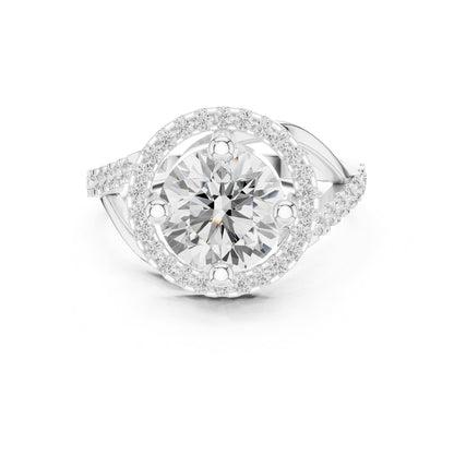 Round Halo Lab Grown Diamond Engagement Ring