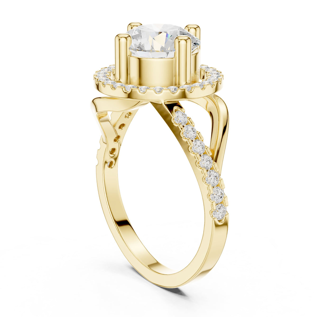 Round Halo Lab Grown Diamond Engagement Ring