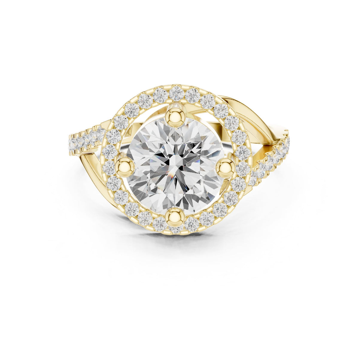 Round Halo Lab Grown Diamond Engagement Ring