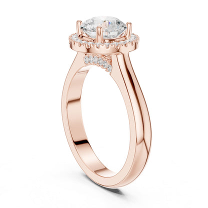 Round Halo Lab Grown Diamond Engagement Ring