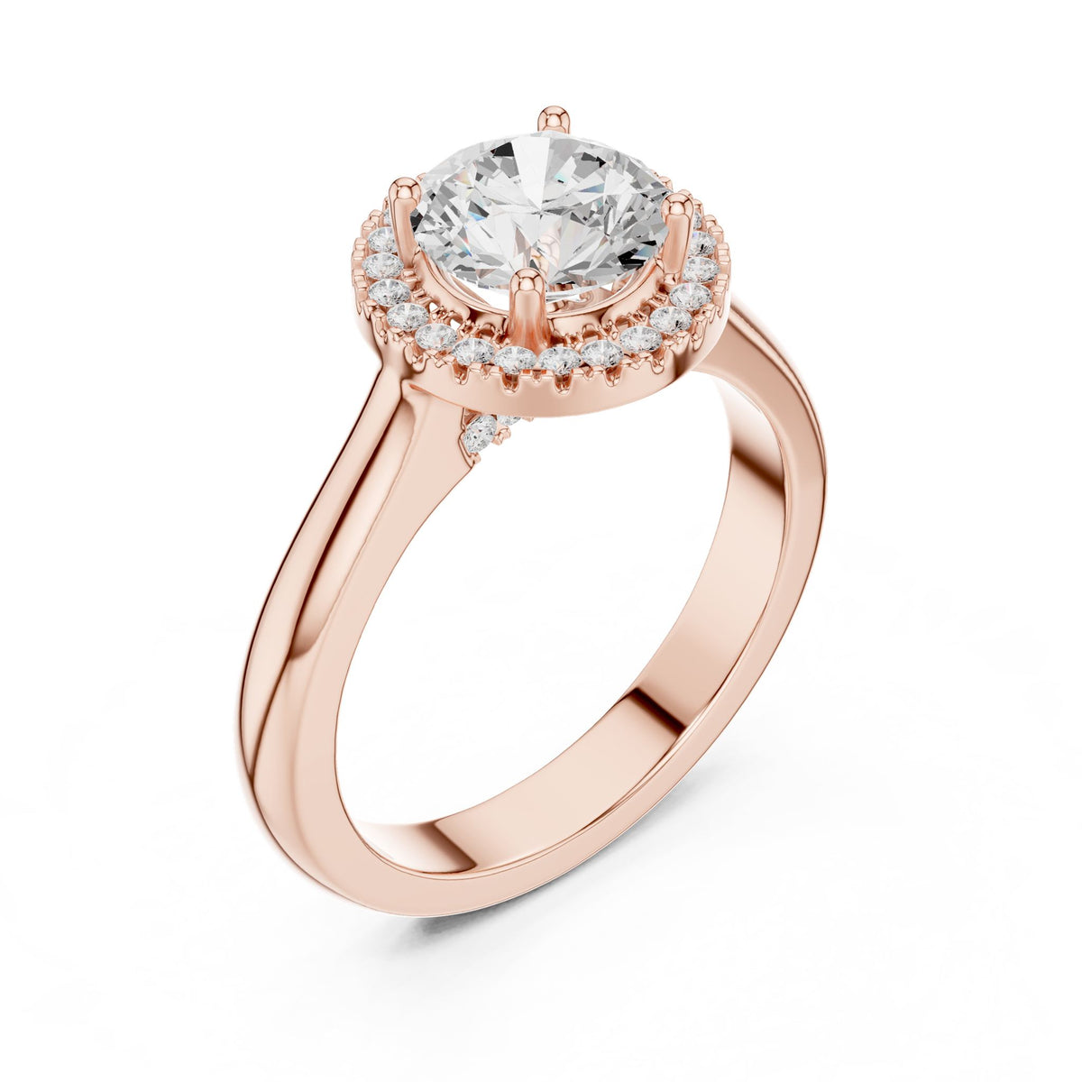 Round Halo Lab Grown Diamond Engagement Ring