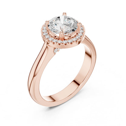 Round Halo Lab Grown Diamond Engagement Ring