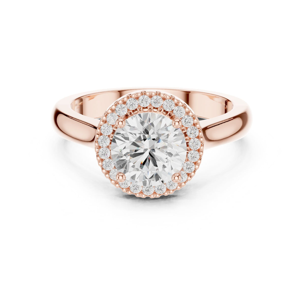 Round Halo Lab Grown Diamond Engagement Ring