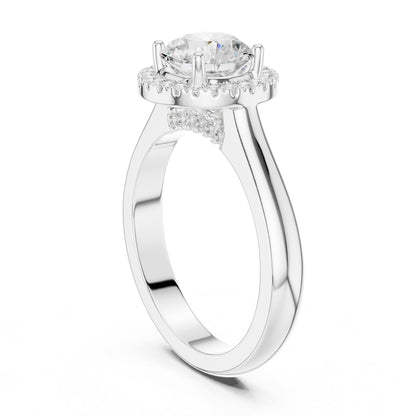 Round Halo Lab Grown Diamond Engagement Ring
