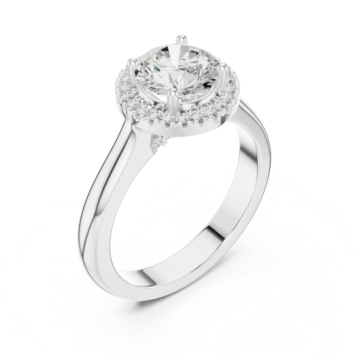 Round Halo Lab Grown Diamond Engagement Ring