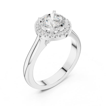 Round Halo Lab Grown Diamond Engagement Ring