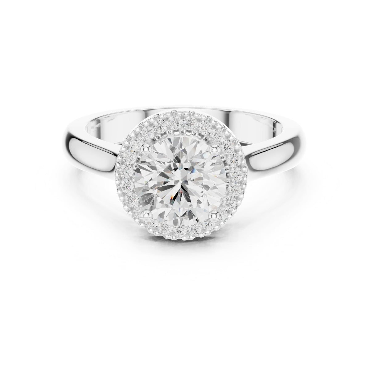 Round Halo Lab Grown Diamond Engagement Ring