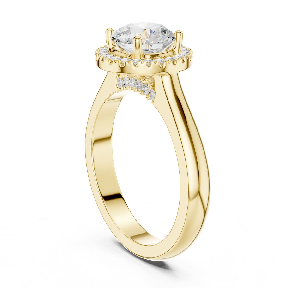 Round Halo Lab Grown Diamond Engagement Ring
