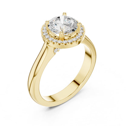 Round Halo Lab Grown Diamond Engagement Ring