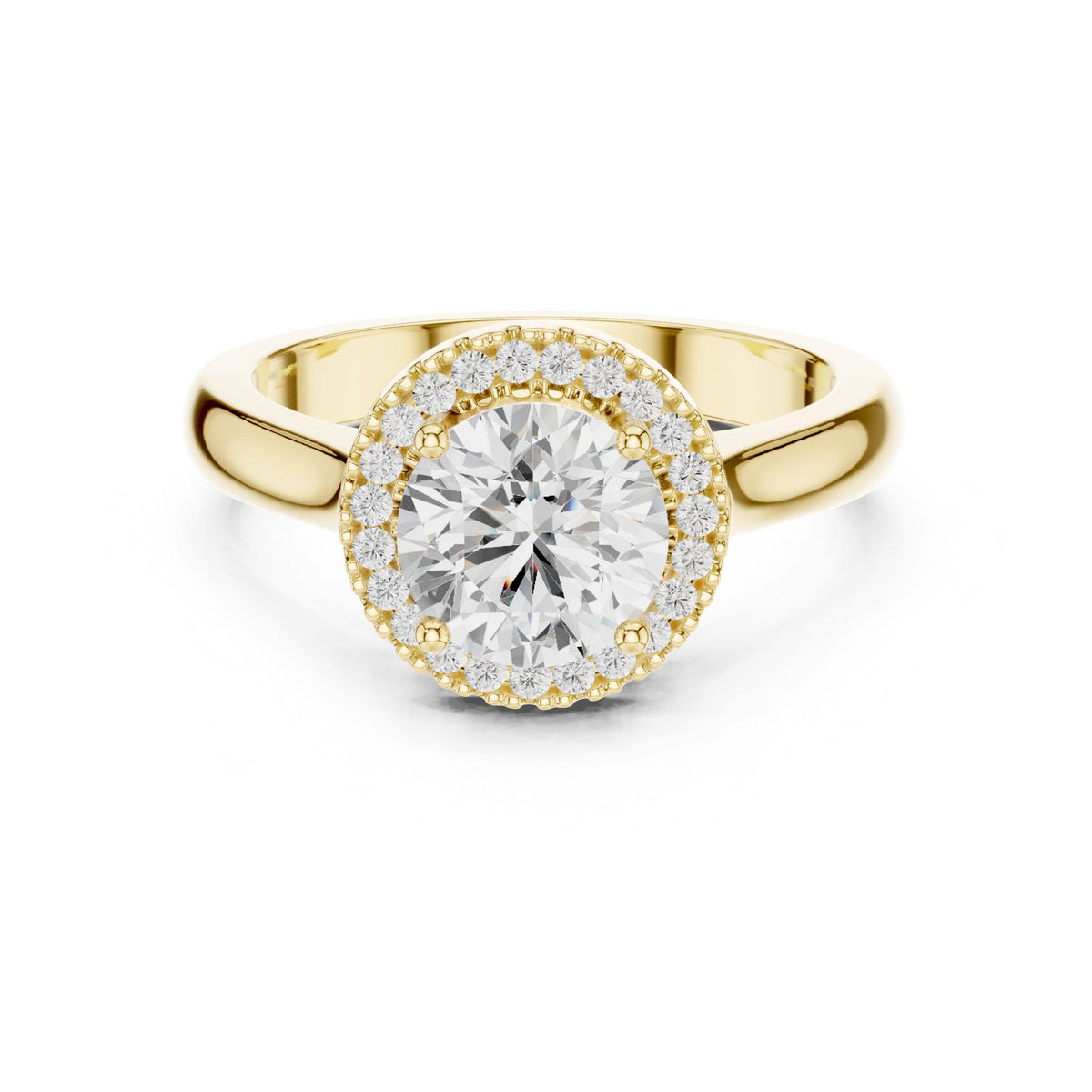 Round Halo Lab Grown Diamond Engagement Ring