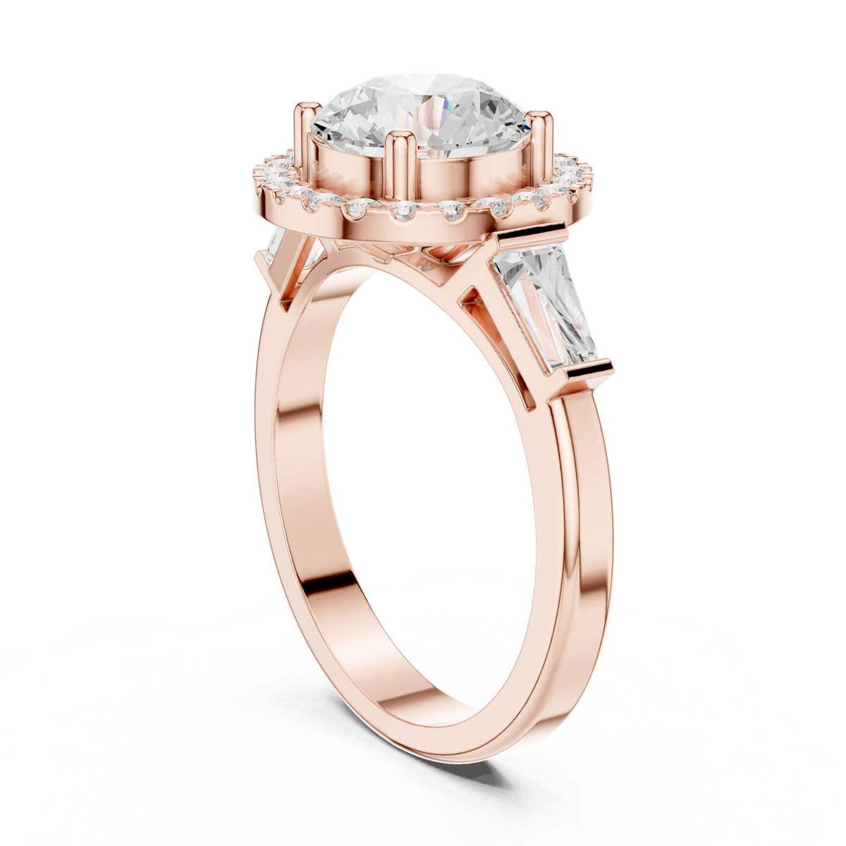 Round Halo Lab Grown Diamond Engagement Ring