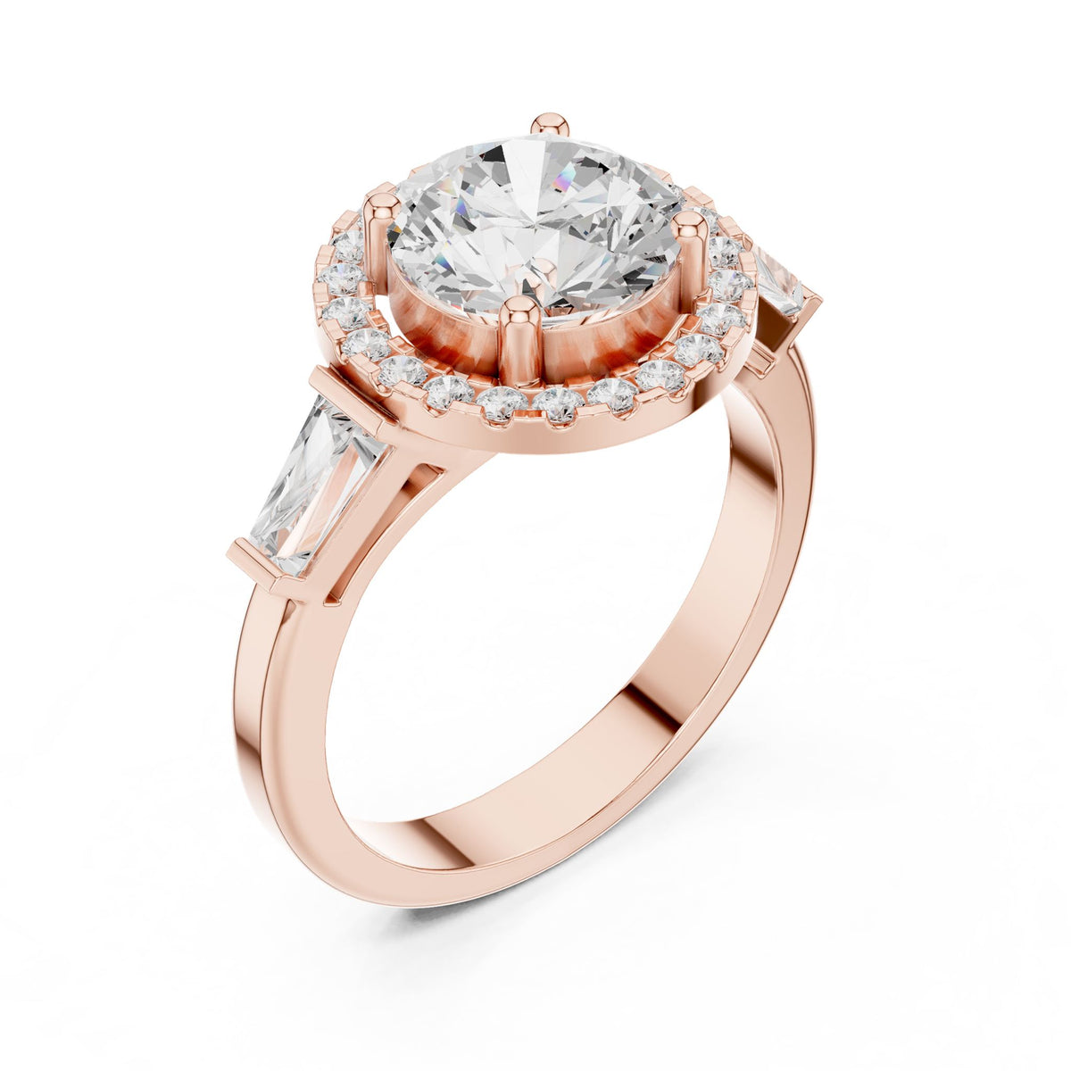 Round Halo Lab Grown Diamond Engagement Ring