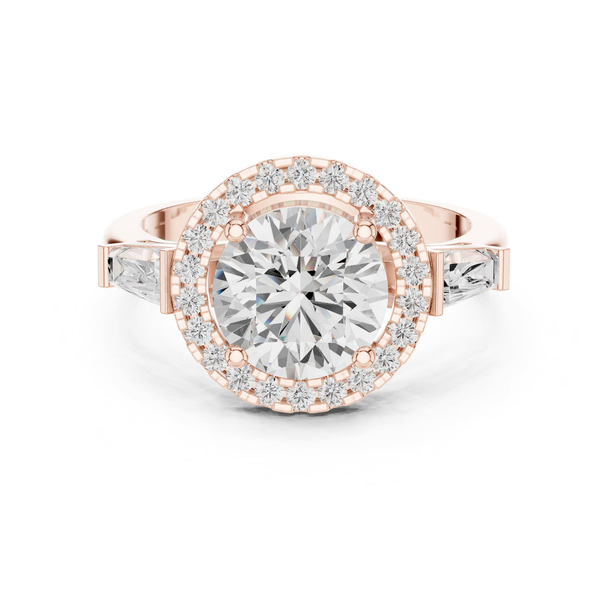 Round Halo Lab Grown Diamond Engagement Ring