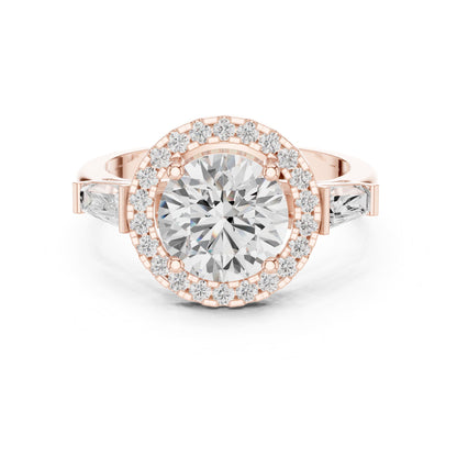 Round Halo Lab Grown Diamond Engagement Ring