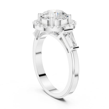Round Halo Lab Grown Diamond Engagement Ring