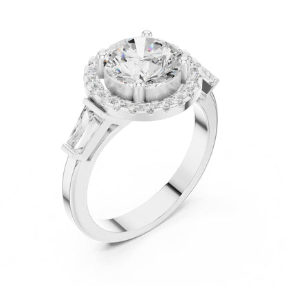Round Halo Lab Grown Diamond Engagement Ring