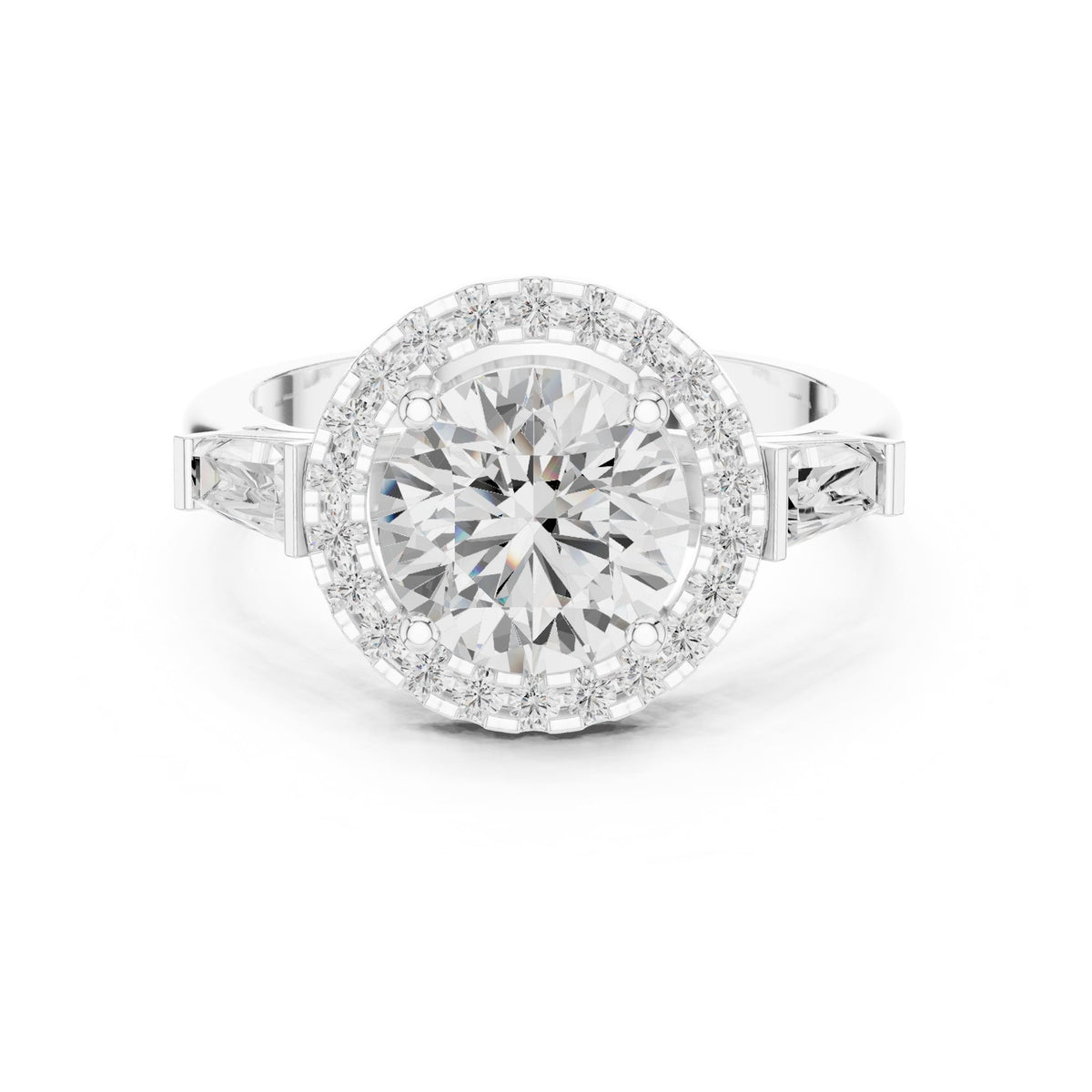 Round Halo Lab Grown Diamond Engagement Ring