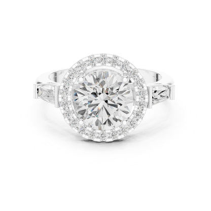 Round Halo Lab Grown Diamond Engagement Ring
