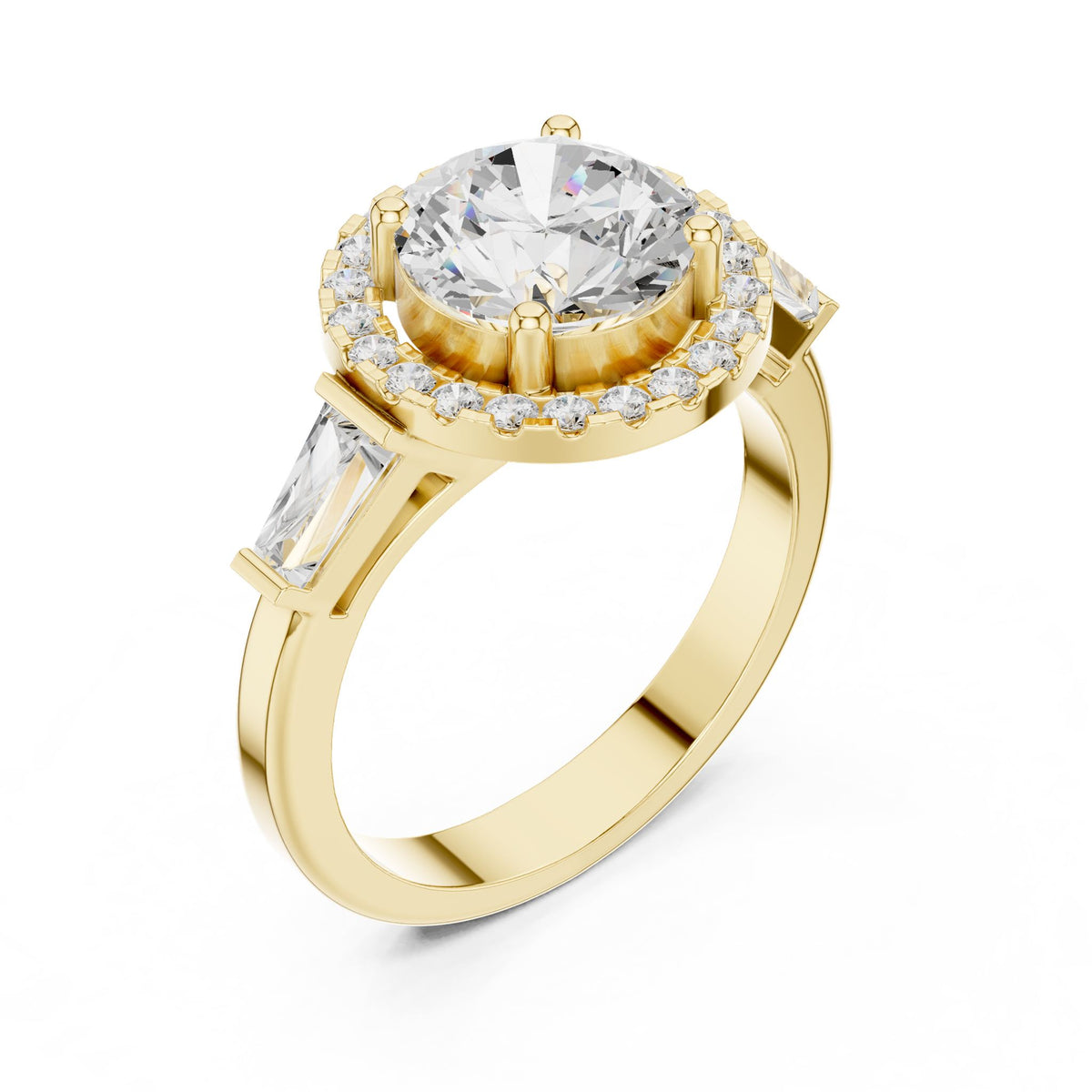 Round Halo Lab Grown Diamond Engagement Ring