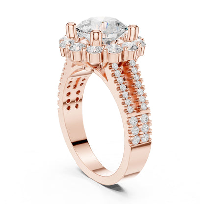 Round Halo Lab Grown Diamond Engagement Ring