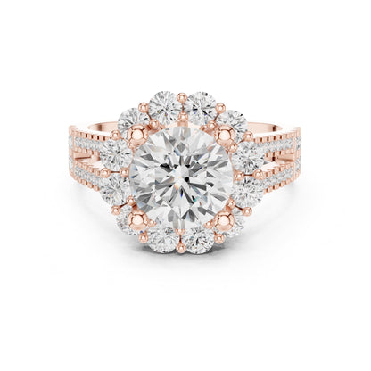 Round Halo Lab Grown Diamond Engagement Ring