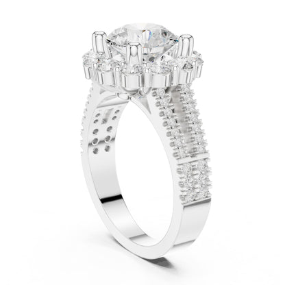 Round Halo Lab Grown Diamond Engagement Ring