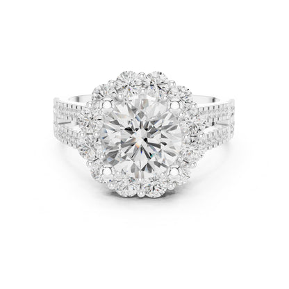 Round Halo Lab Grown Diamond Engagement Ring
