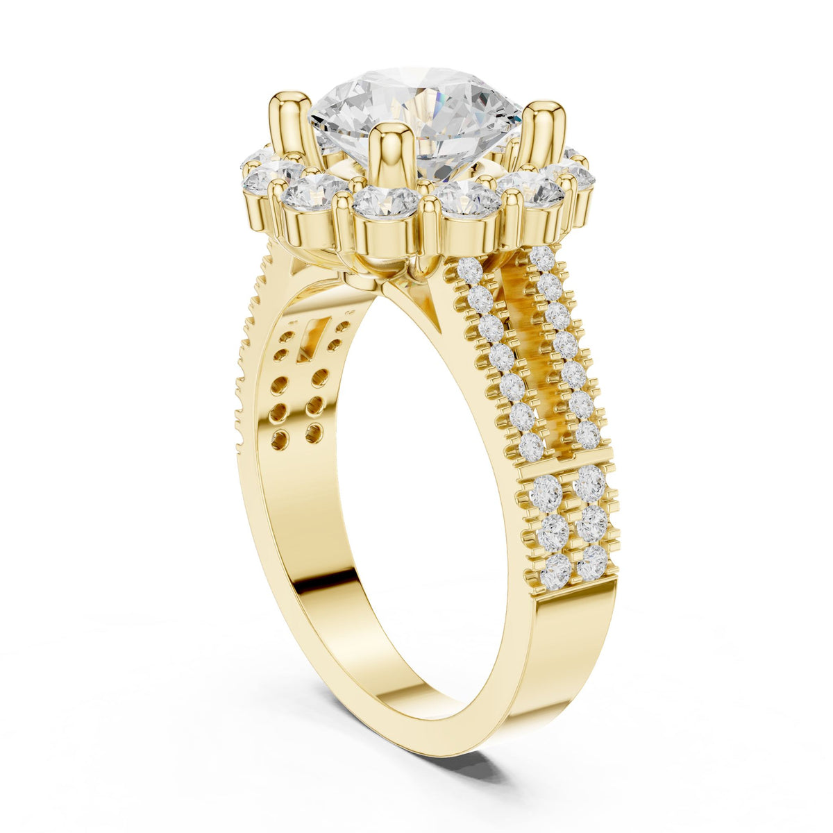 Round Halo Lab Grown Diamond Engagement Ring