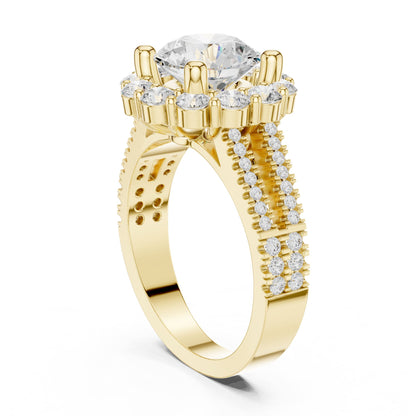 Round Halo Lab Grown Diamond Engagement Ring