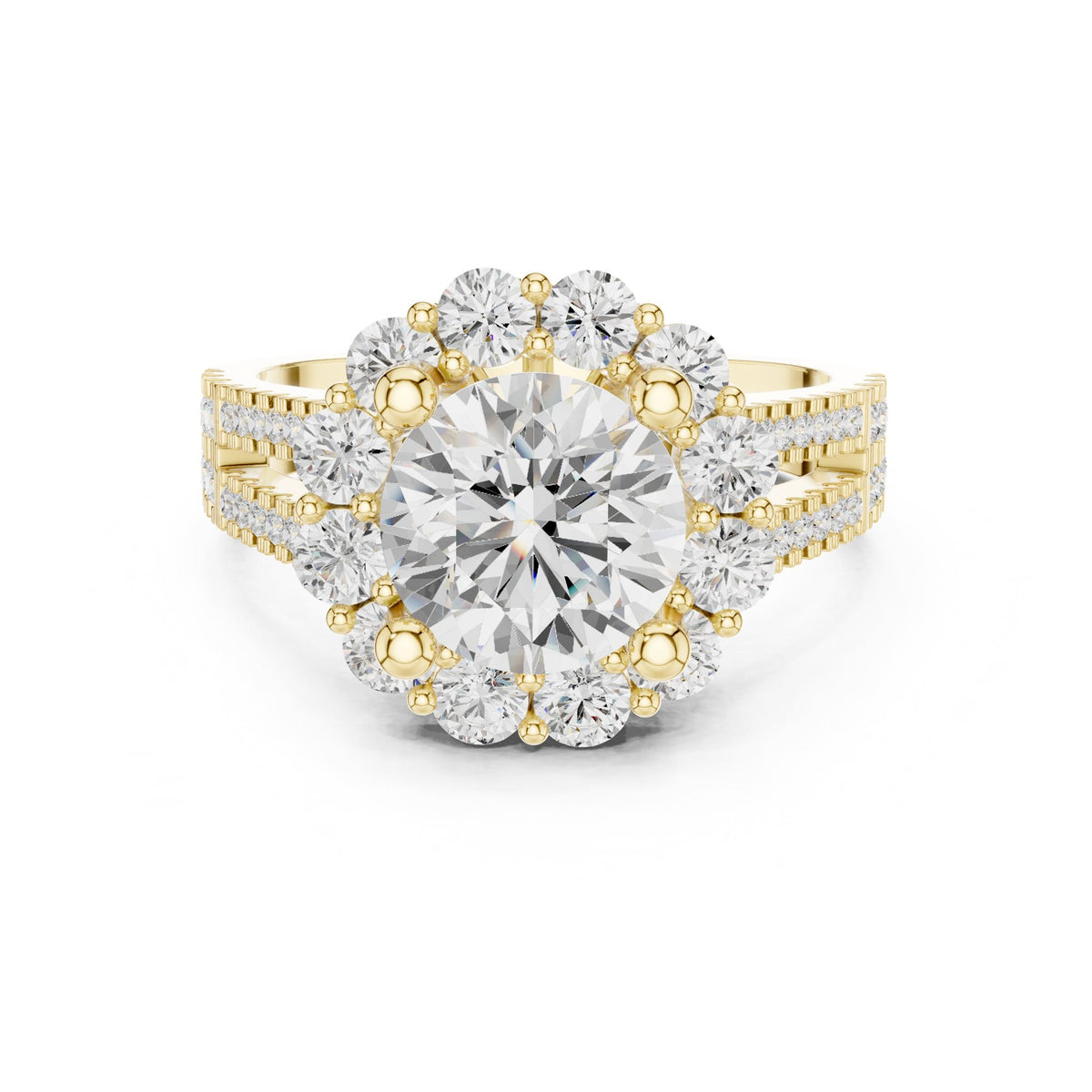Round Halo Lab Grown Diamond Engagement Ring