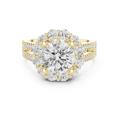 Round Halo Lab Grown Diamond Engagement Ring