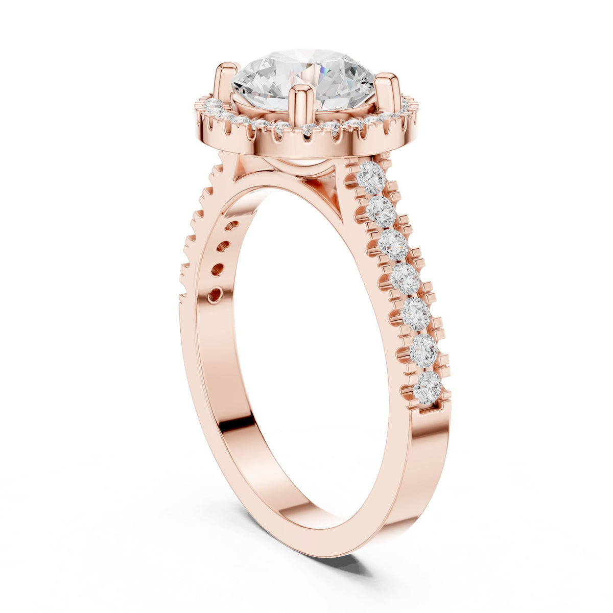 Round Halo Lab Grown Diamond Engagement Ring