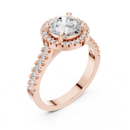 Round Halo Lab Grown Diamond Engagement Ring