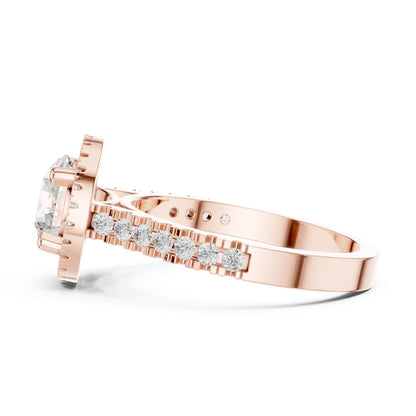 Round Halo Lab Grown Diamond Engagement Ring