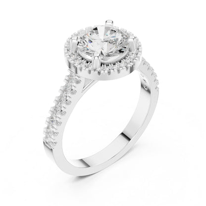 Round Halo Lab Grown Diamond Engagement Ring